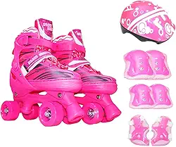 Patins Infantil Roller Ajustável 4 Rodas Rodinha Proteção