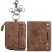 Mens Genuine Leather RFID Blocking Bifold Wallets Classic Vintage Wallets with Coin Pouch and Keychains Brown