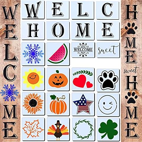 24 Welcome Stencil for Painting Cover
