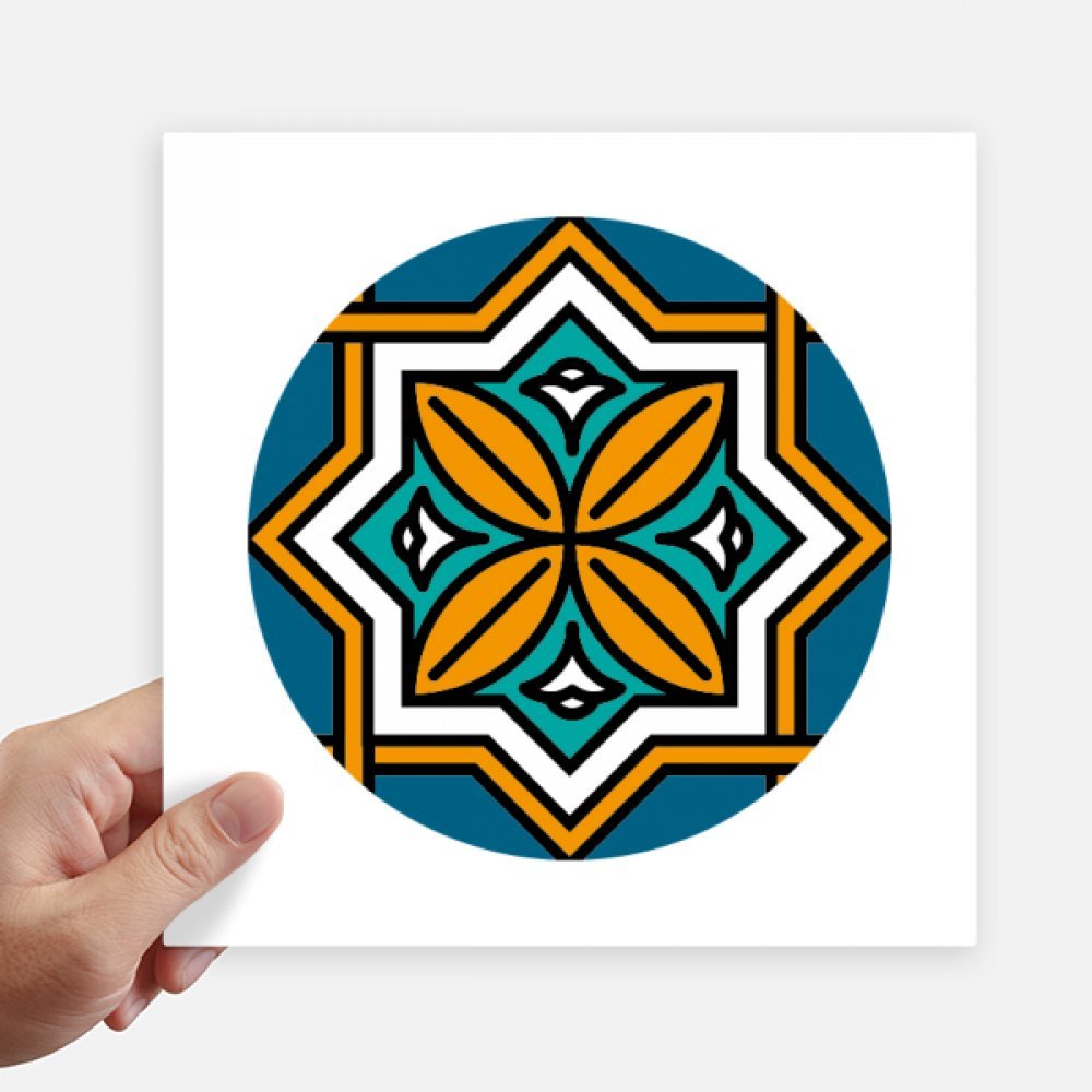 Autocollants carré géométrie Maroc 20cm lot de 4 stickers multicolores