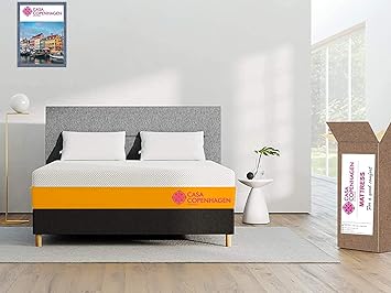 Casa Copenhagen,ML03 Dual Memory Foam 6-Inch King Size Mattress 7 Years Warranty - 78x72x6 Inches, Dark Orange