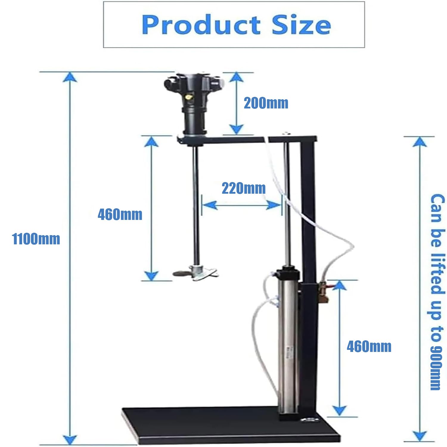 Mezclador de pintura neumático 1500-3000r/min, presión de aire 0.6-0.8 mpa, 10L-50L Agitador de revestimiento para líquidos viscosos y materiales de pintura