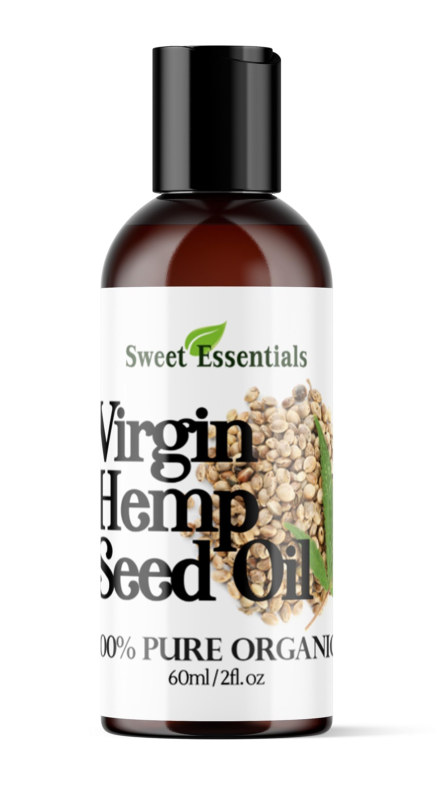 Organic Extra Unrefined Hemp Seed Oil (Food Grade) 2oz | Cannabis Sativa | Imported From Canada | 100% Pure Cold Pressed | Offers Relief From Dry & Cracked Skin, Eczema, Psoriasis, Dermatitis, Rosacea 2 Fl Oz (Pack of 1)