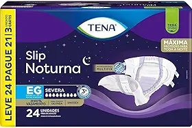 Tena Slip Noturna, Fralda Geriátrica para Incontinência Urinária, EG - Leve 24 Pague 21 unidades