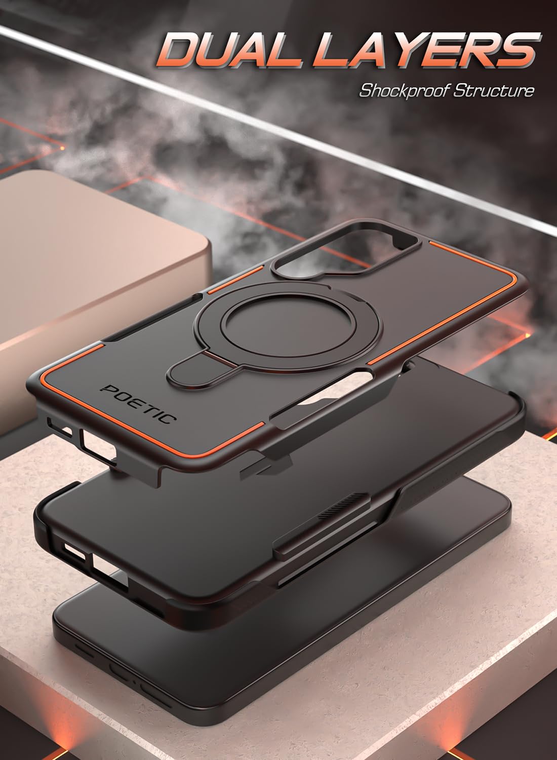 Poetic Neon Custodia Per IPhone 14 Pro Max – Sottile, Antiurto, Doppio Strato, Compatibile Ricarica Wireless, Nero - 2