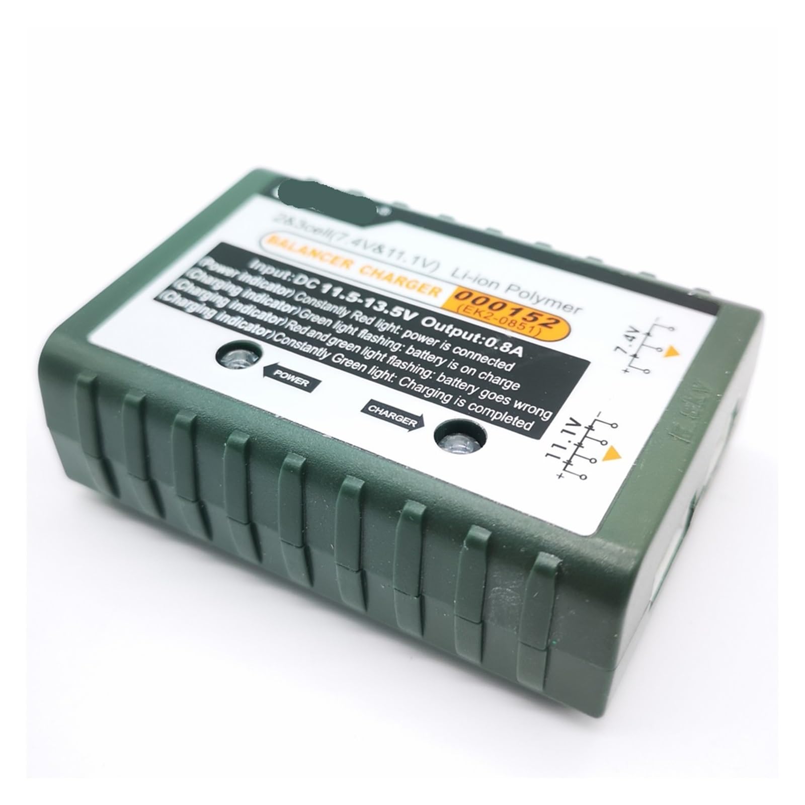 Cargador equilibrado 2S-3S de 7.4V-11.1V con balanceo automático para drones