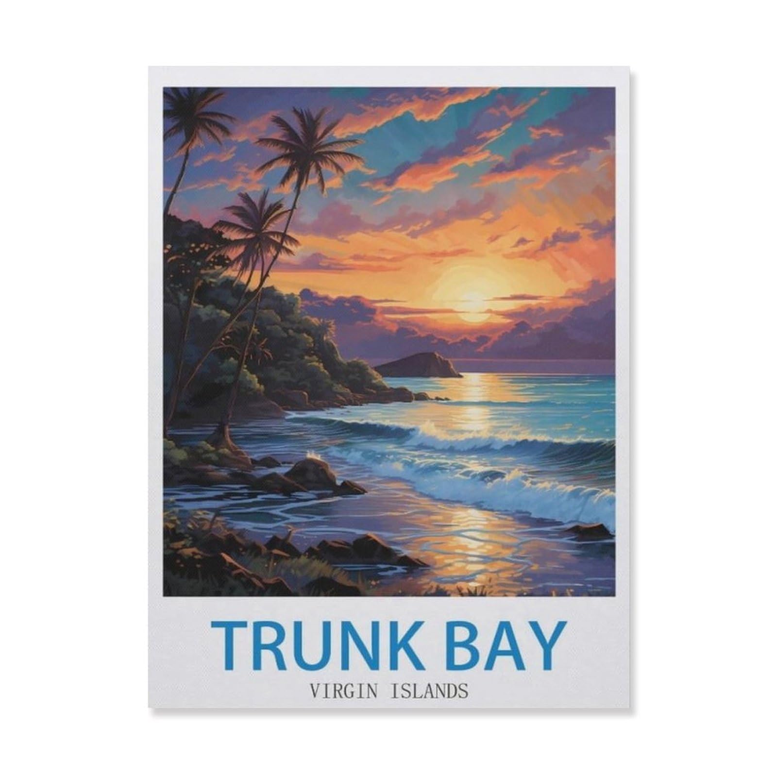 Metal Tin Sign，Trunk Bay Virgin Islands，Tin Sign Vintage Rustic Decor Cave Coffee Shop Bar Bedroom Home Wall Decor Nostalgic Tin Sign(30x40cm）12x16 inch-EH93