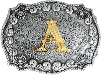 ND Western Cowboy 3D Letter?Initial alphabet Belt Buckle AZexcept H and V for Men or Women