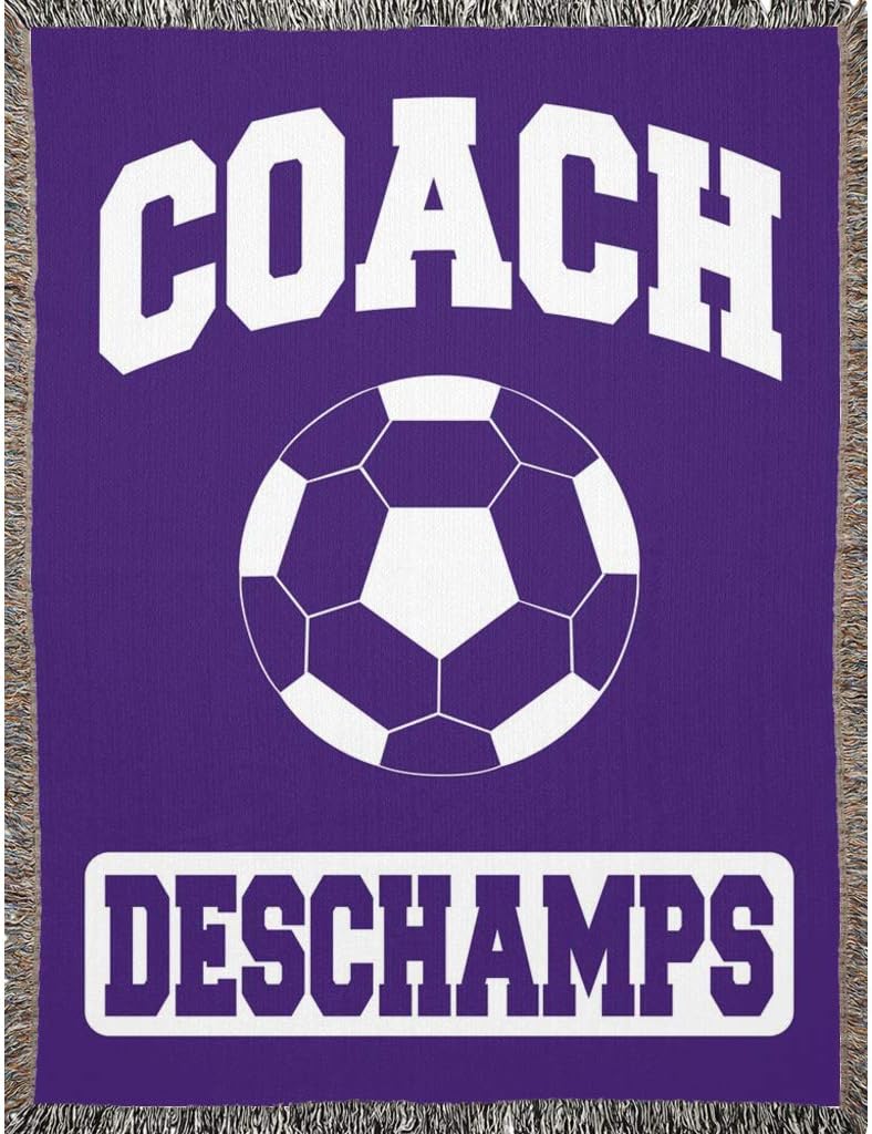 Coach Gifts for Women Men Custom 15 Sports Baseball Soccer Basketball Softball Lacrosse Football Volleyball, Track & Field, Tennis Gymnastics Swimming Golf. Coach Thank You (Purple, Woven 60" x 80")
