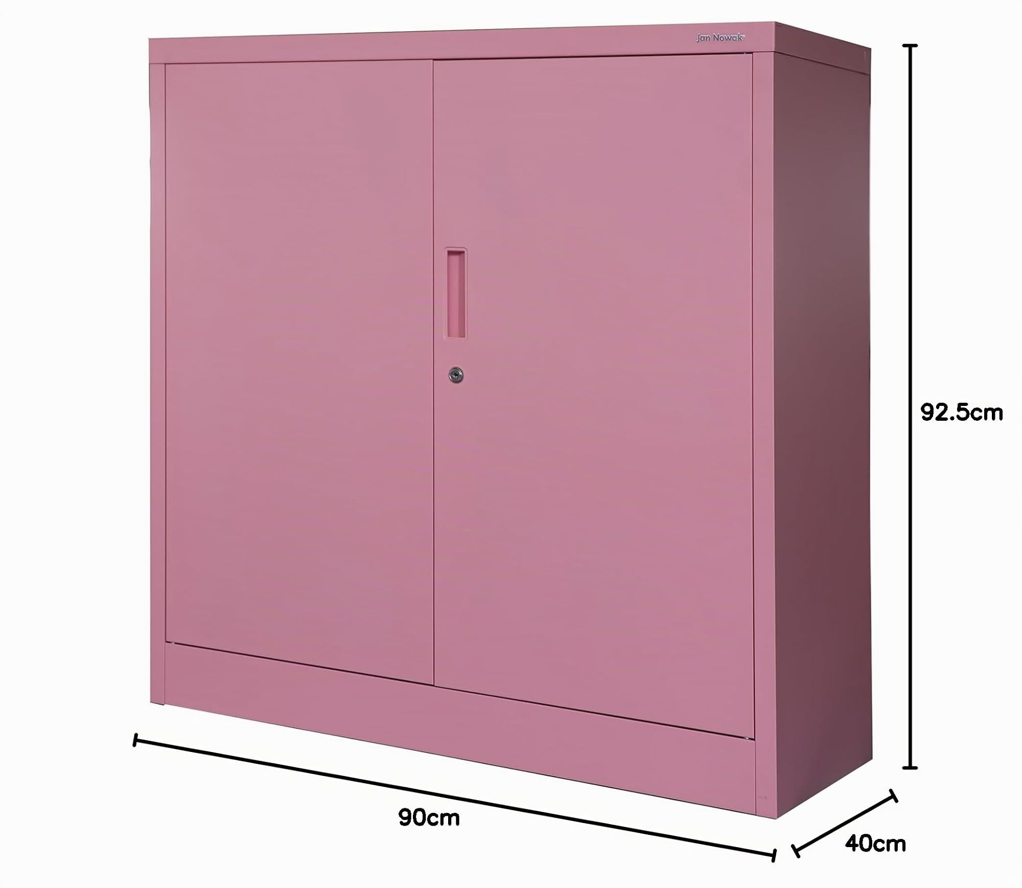 Jan Nowak Armadio da Ufficio C001B Archivio per Officina in Metallo Verniciato a polvere Chiudibile 92,5 cm x 90 cm x 40 cm (Rosa)