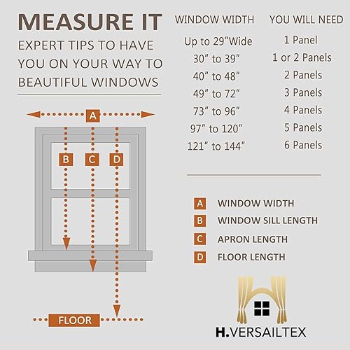 Miniatura 8 de H.VERSAILTEX - Cortinas de lino natural con ojales de níquel, semitraslúcidas, 2 paneles para más privacidad, material suave y prémium para