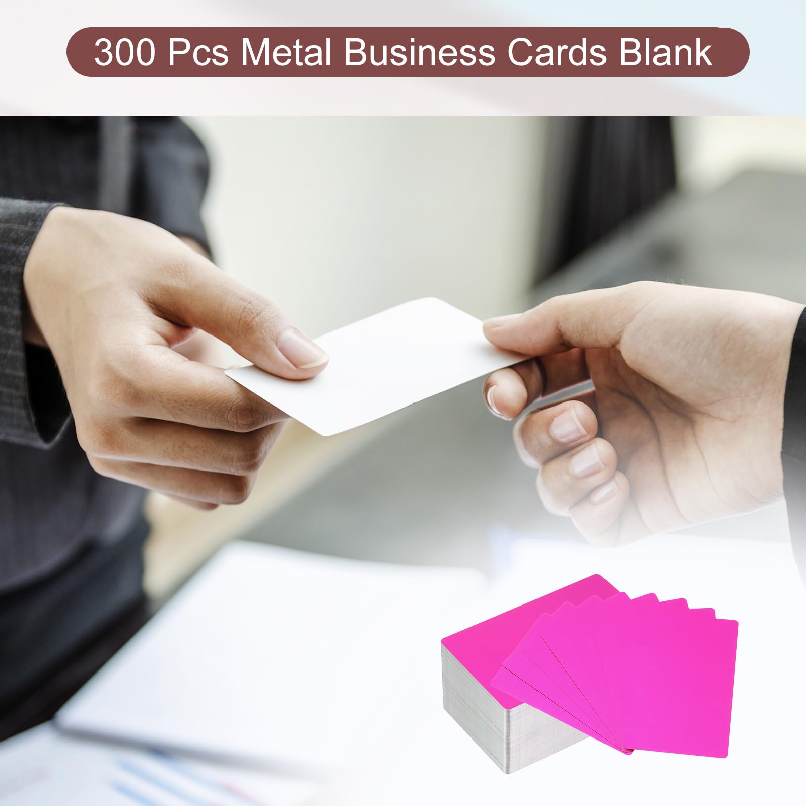 PATIKIL 300pz Metallo Biglietti da Visita Biglietti 0.21mm Spessa Viola | Vuoti, Alluminio, 3.4x2.1", Laser Incisione Stampabile Nome Carta, per Personalizzato Fai da Te