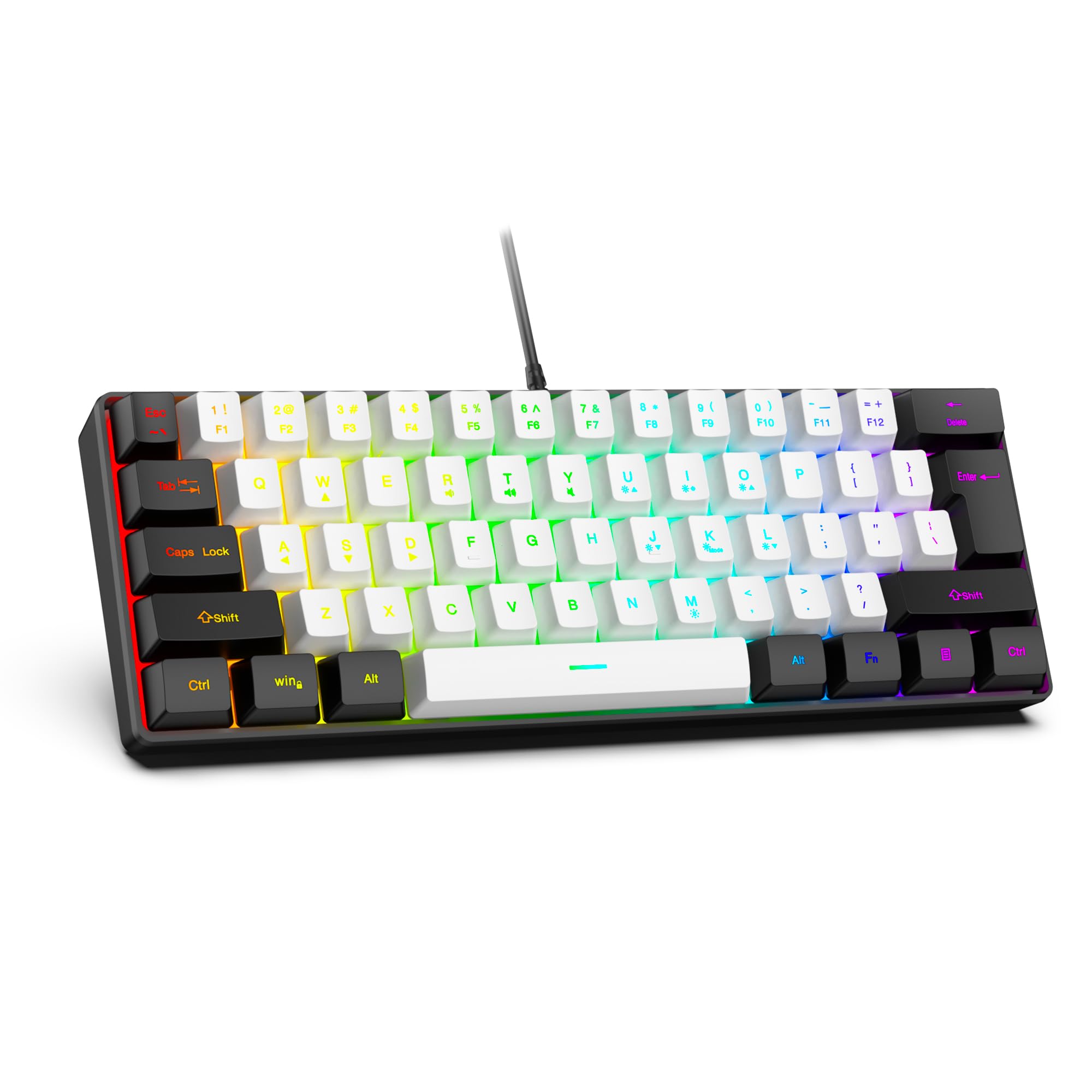 Amazon.com: REBOCOON 61-Key Compact RGB Gaming Keyboard – 60