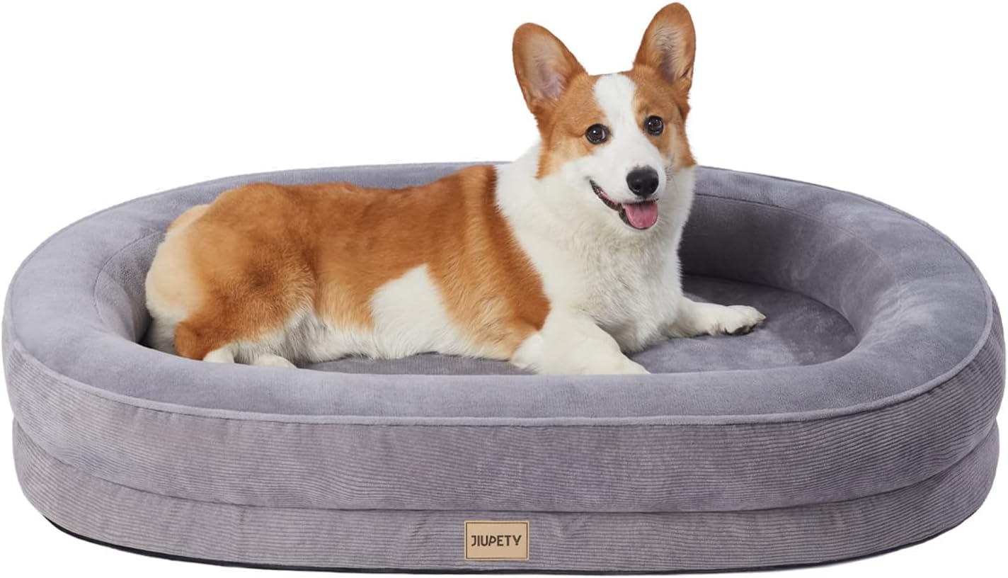 Jiupety Round Dog Bed with Sides for Medium Dogs Large