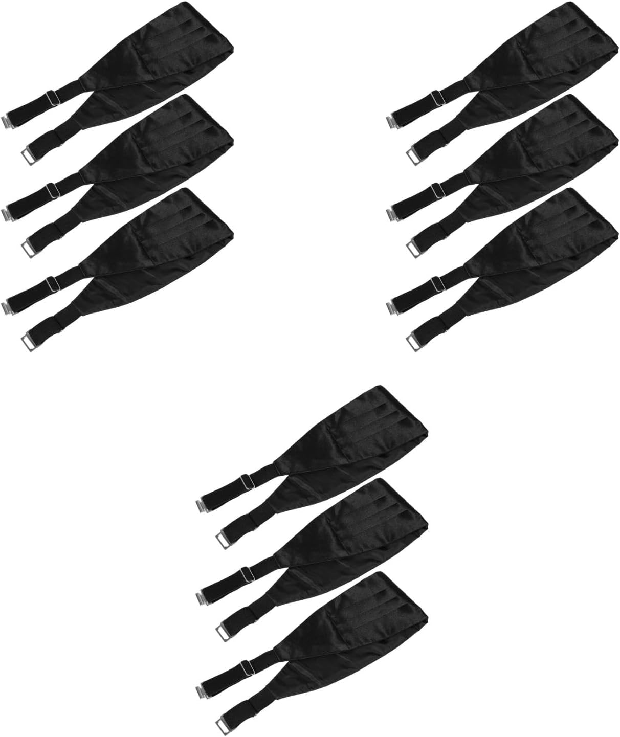LUOZZY 9 Pcs Men's Adjustable Satin Cummerbund with Buckle for Tuxedo Formal Events Weddings Proms