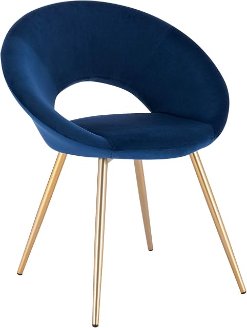 WOLTU 1 piece Dining Chair Velvet with Backrest,Kitchen Leisure Living Room Corner Chair Modern,Blue BH230bl-1