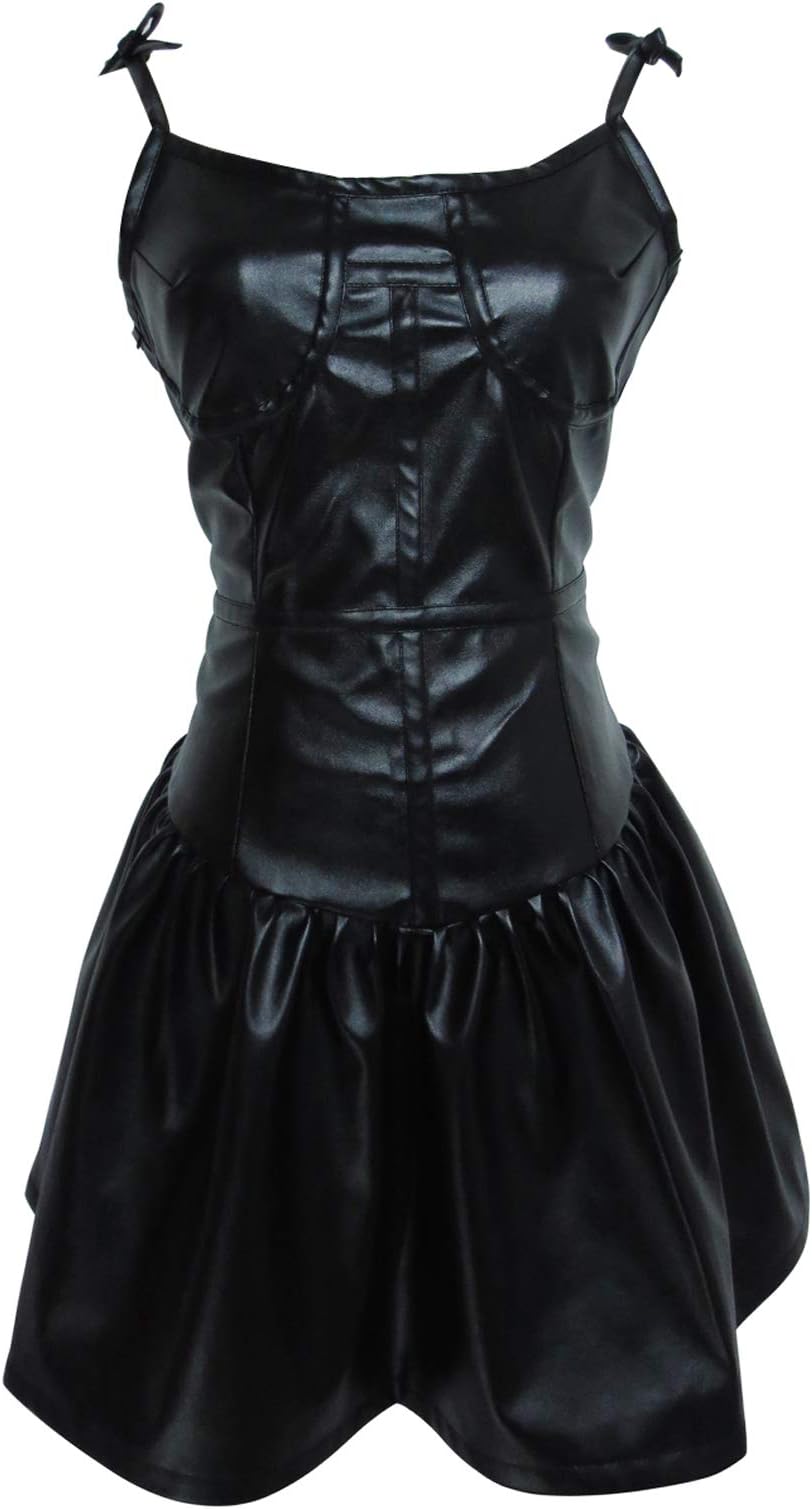 Yukiteru Diary Mirai Nikki Gasai Yuno Black Leather Dress Cosplay Costume