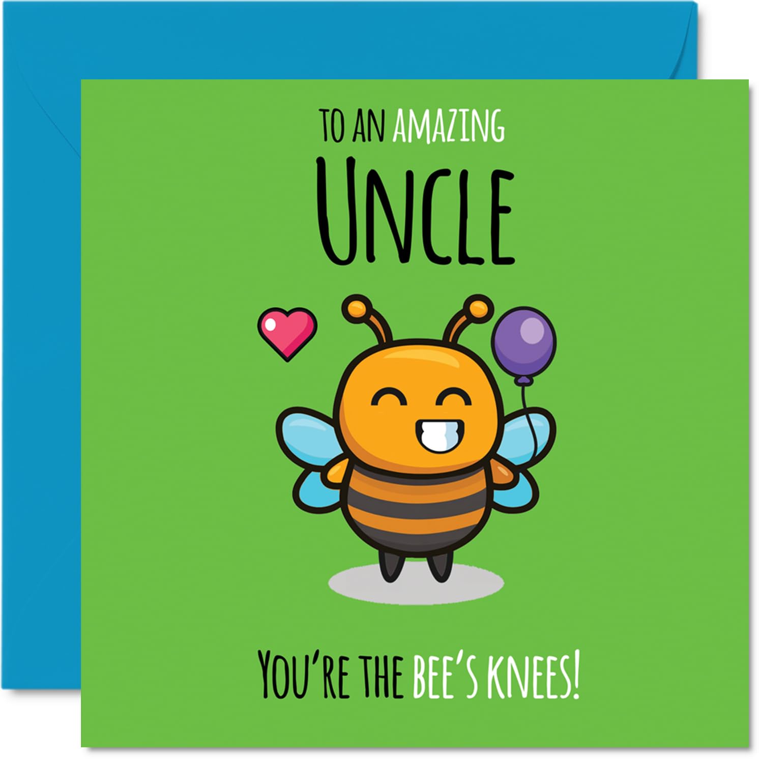 Uncle Birthday Card - Youre The Bees Knees! - Happy Birthday Card for Uncle from Nephew Niece, 145mm cute bee Bday Greeting Cards