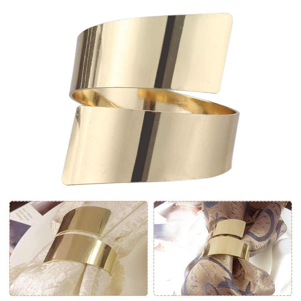 Mtsooning Gold 6Pcs Christmas Napkin Ring,Irregularly Shaped Napkin Holders For Christmas Lunch Holiday Dinners Parties Thanksgiving Party Wedding Adornment Table Decoration Accessories