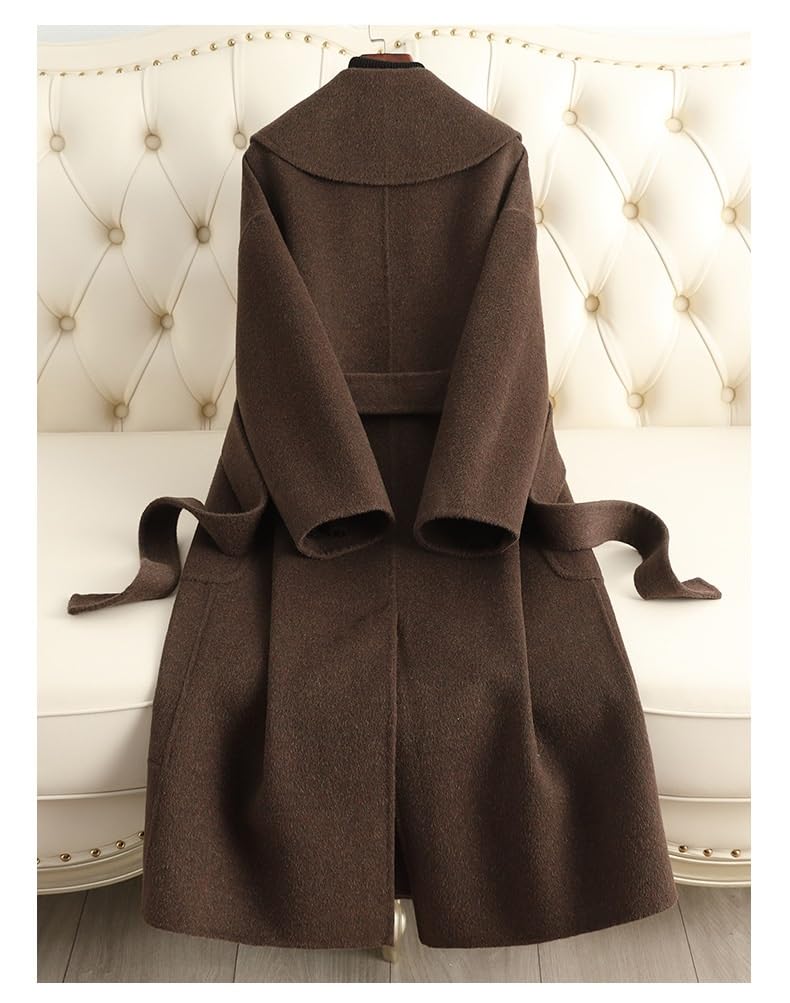 Amazon.com: PNAWLLCF Women's Brown Wool Jacket OL Vintage Mid