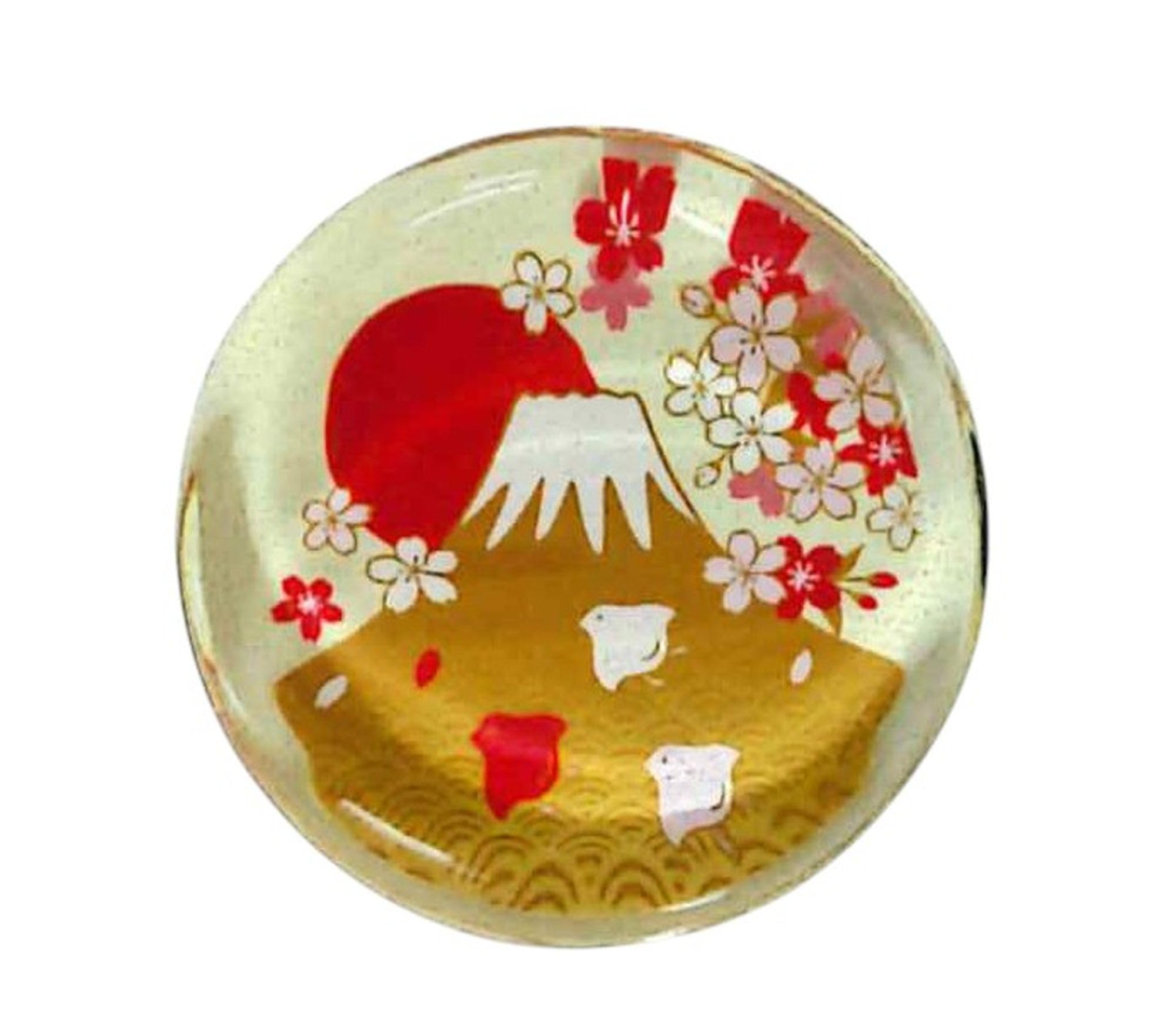 Glass Chopstick Rest Mt. Fuji & Cherry Blossoms