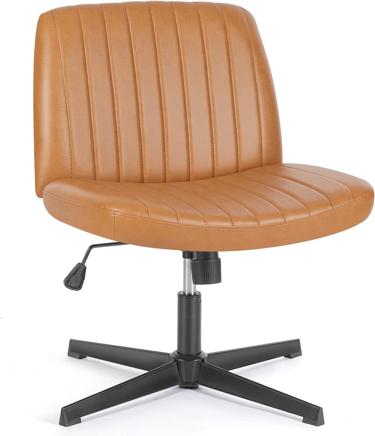 Chaise de bureau pivotante réglable en cuir sans accoudoirs pour chambre et dortoir