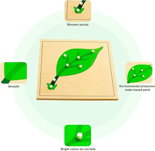 Miniatura 4 de Juguetes de aprendizaje preescolar temprano del rompecabezas de la hoja de los materiales de la naturaleza para los niños y niños pequeños de 3 a 12