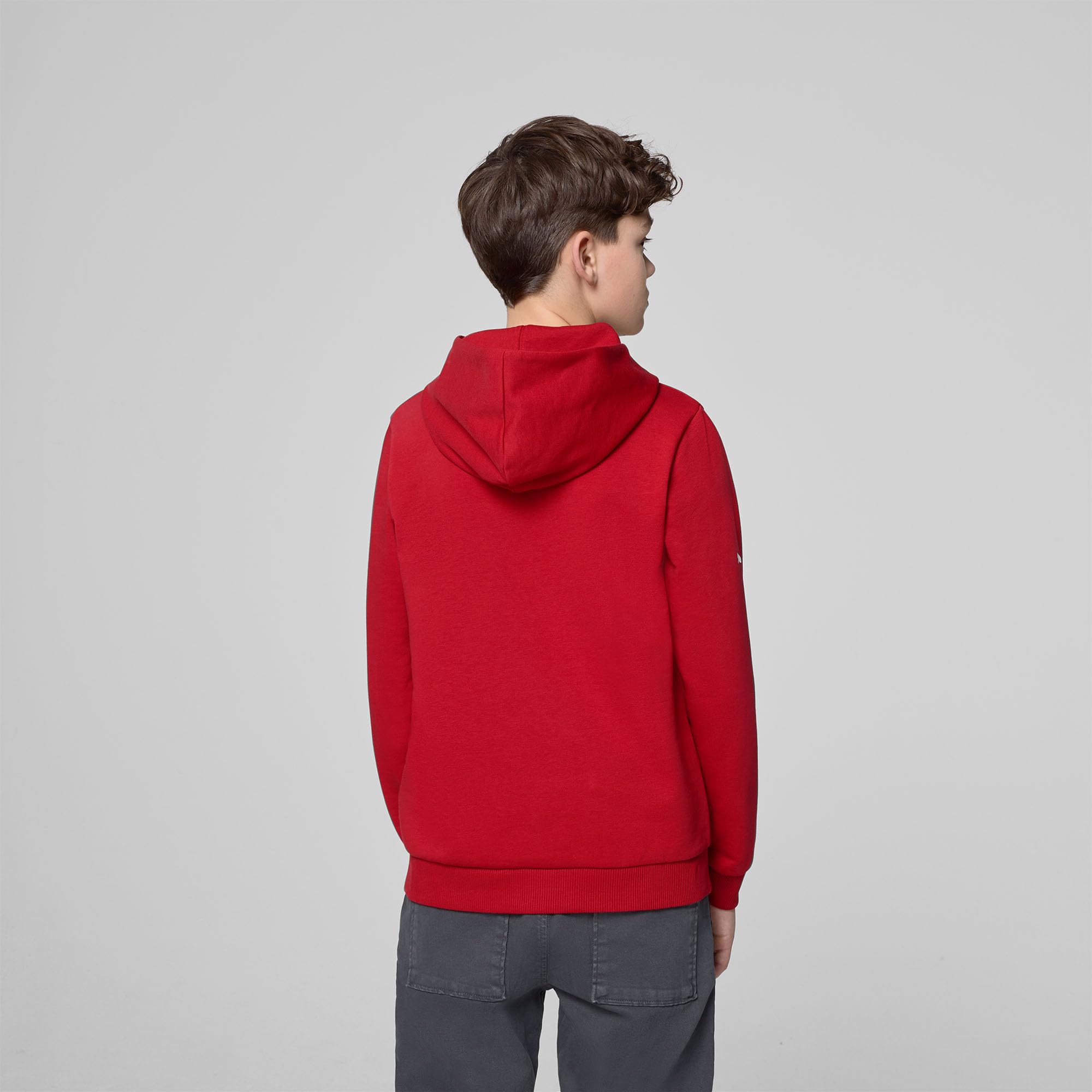 PUMA Scuderia Ferrari F1 Kinder Hoodie | Kinder Kapuzenpulli mit Logo und Kordelzug, Großem Scudetto-Schilddruck auf der Brust