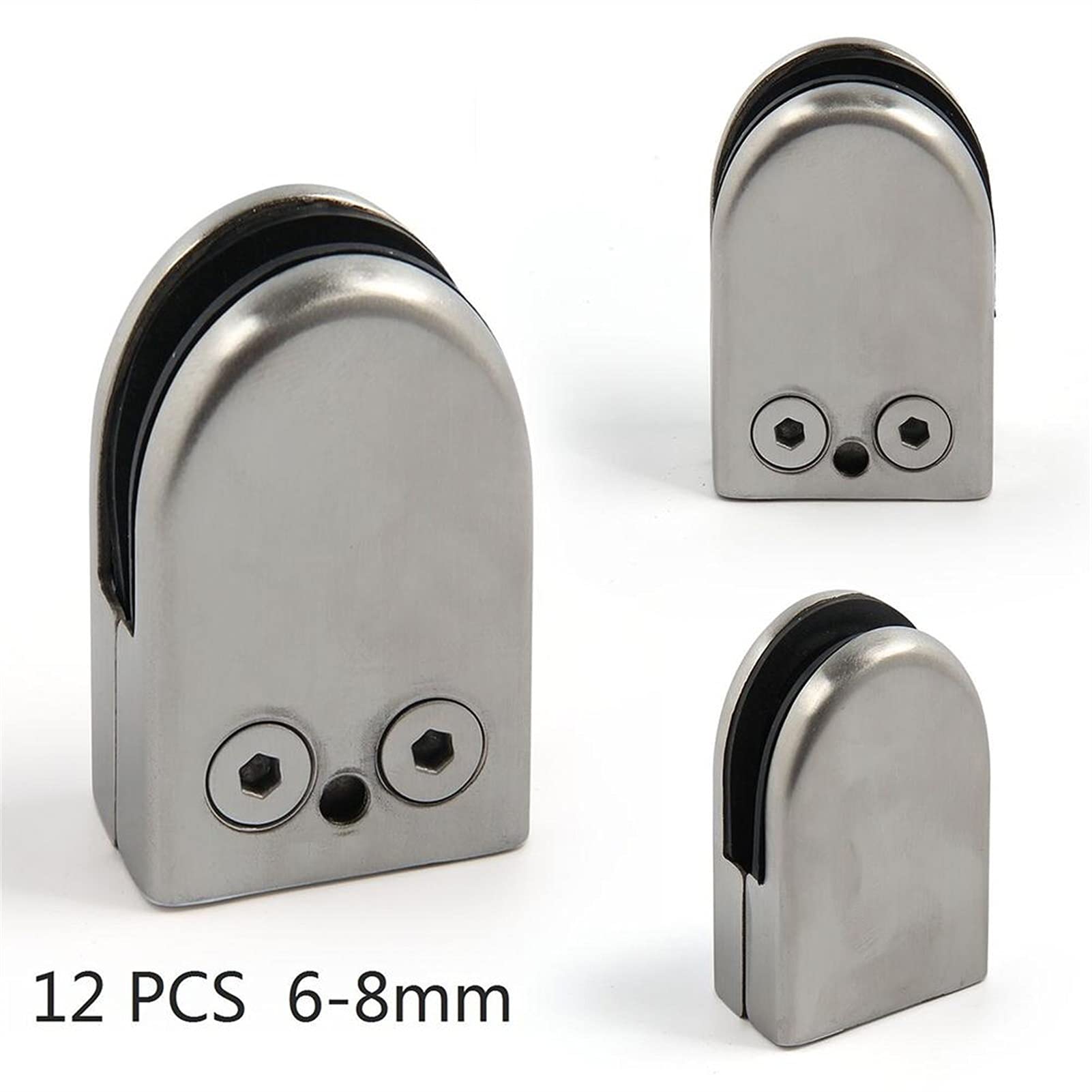 Pinzas para Cristal,Vidrio Soporte Soporte de la Parte Posterior del Clip de Acero Inoxidable de la Abrazadera de Vidrio para balaustrada 6-12mm de Vidrio (Size : 10 12MM)