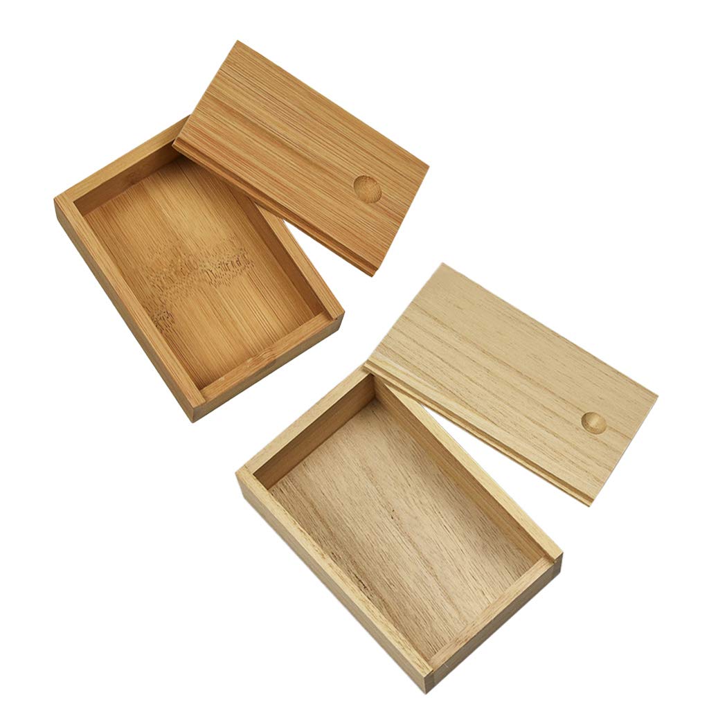 huihuay Bamboo Cards Storage Box Desktop Wooden Poker Playing Card Box Case for Tarot Playing Games Table Board Deck Game
