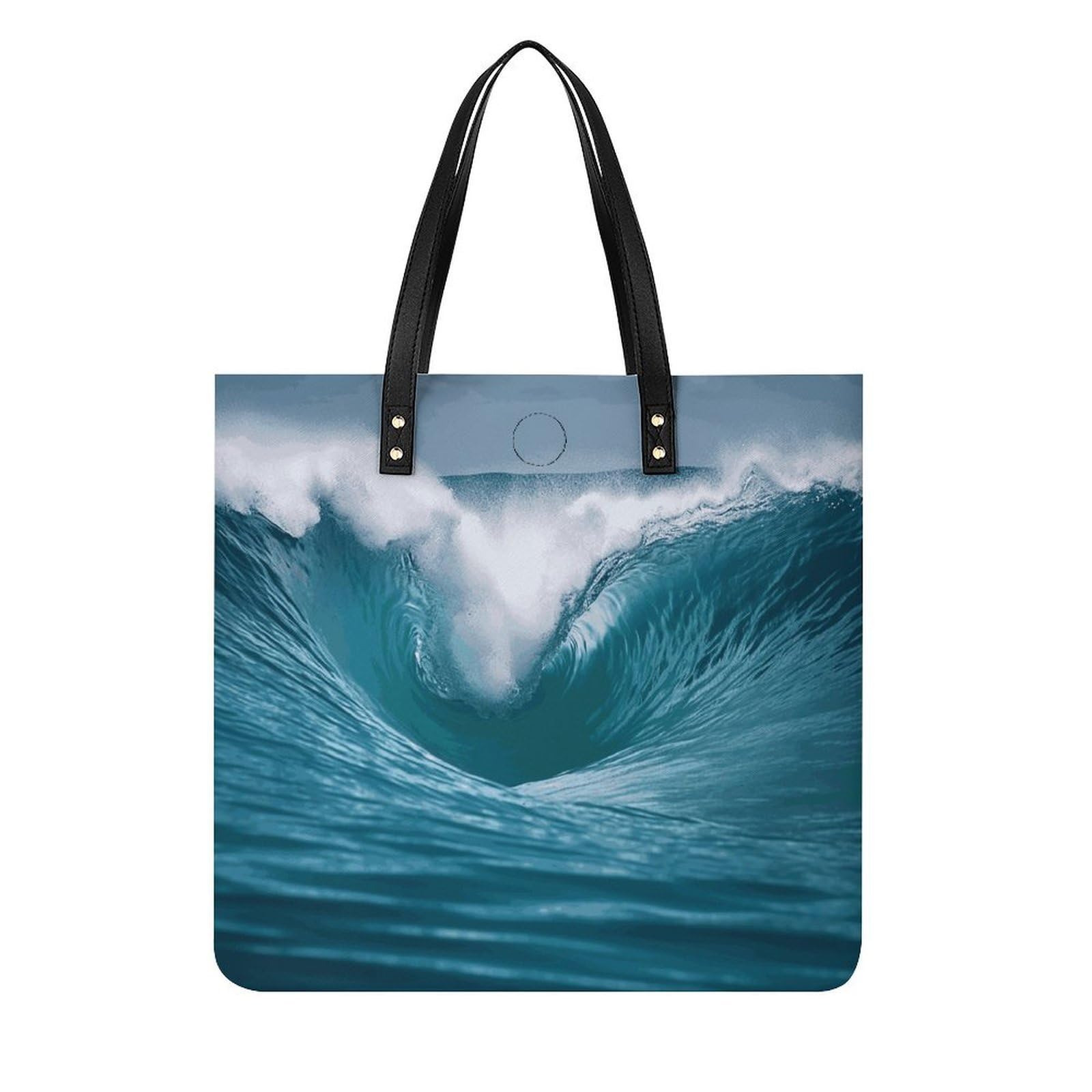 Grand sac d'épicerie léger Ocean Wave en cuir PU résistant - 8