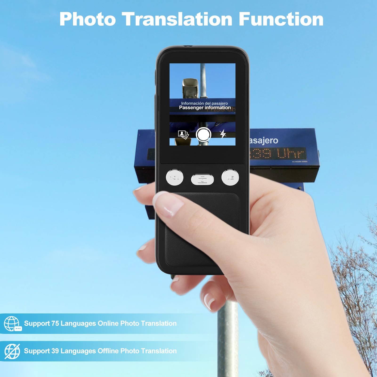 Traducteur Instantané 138 Langues - Appareil Traduction Vocale Et Photo IA Hors Ligne - Parfait Voyage