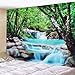 Likiyol Sevenstars Tree Tapestry Waterfall & Forest Wall Hangings, Nature Stone River Tapestries for Room