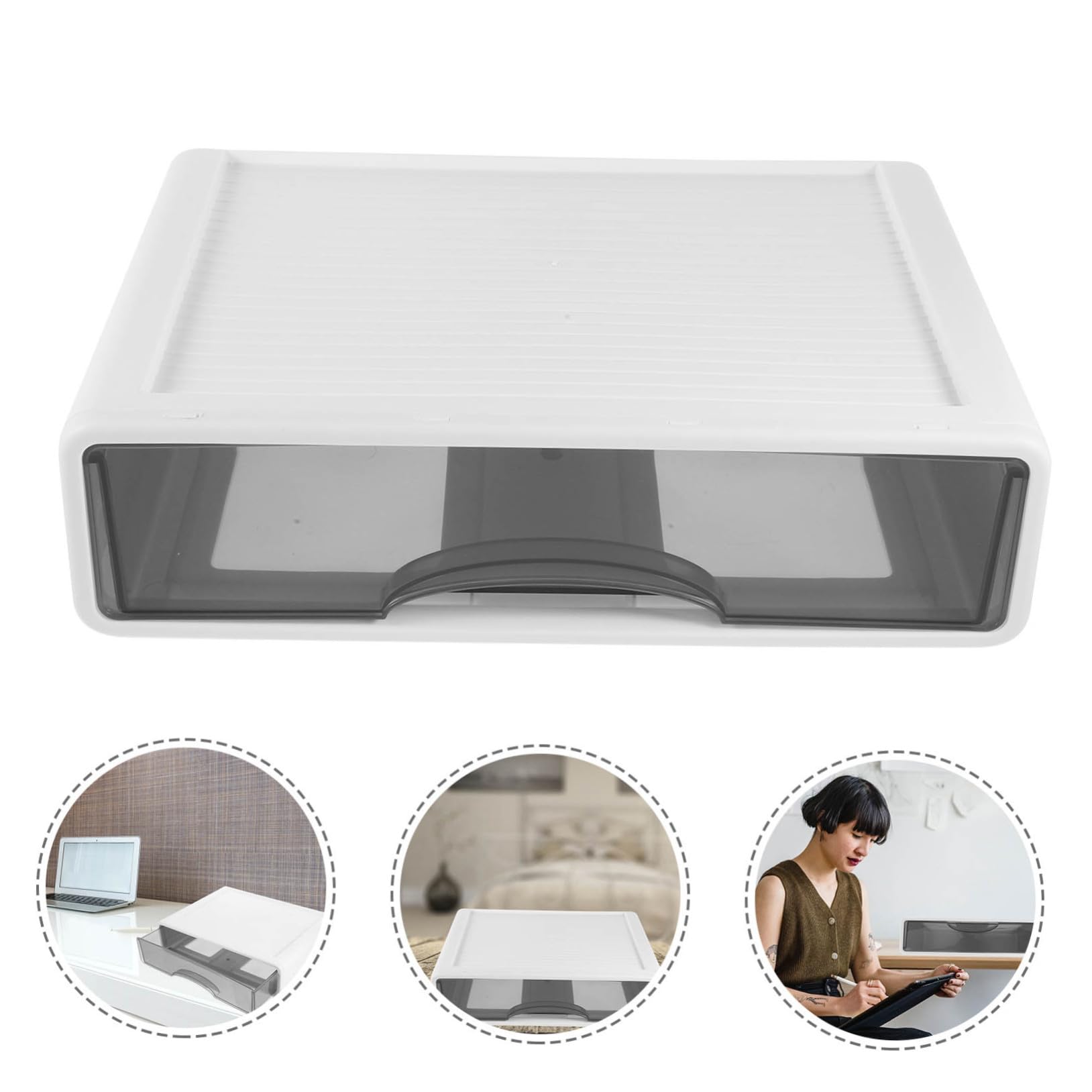 Caja de Almacenamiento de Plástico Cajones para Oficina y Tocador, Diseño Pequeño Tipo Cajón, Capacidad Grande y Estructura Resistente para Organizar Maquillaje y Objetos