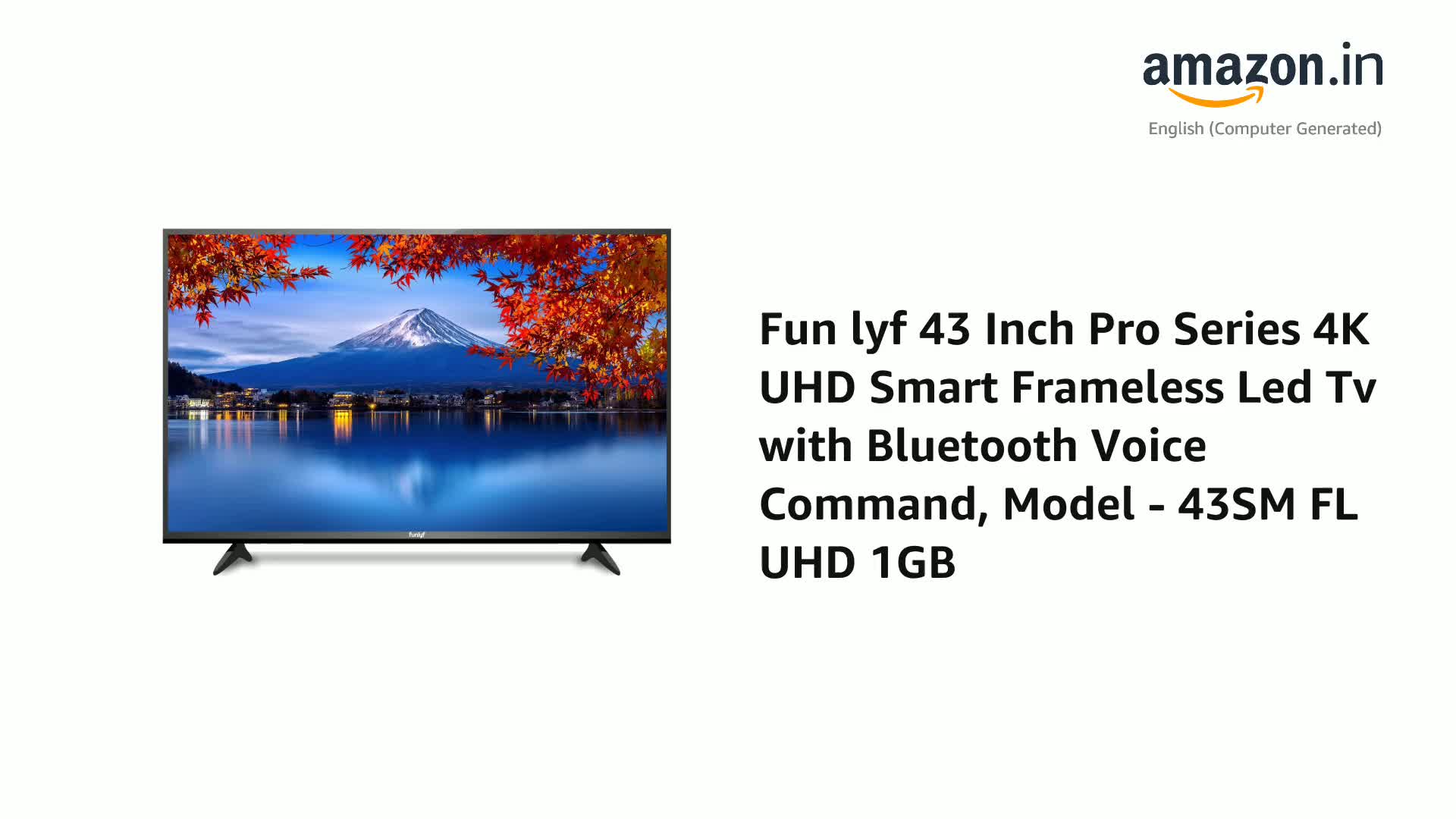 Watch Fun lyf 43 Inch Pro Series 4K UHD Smart Frameless Led Tv