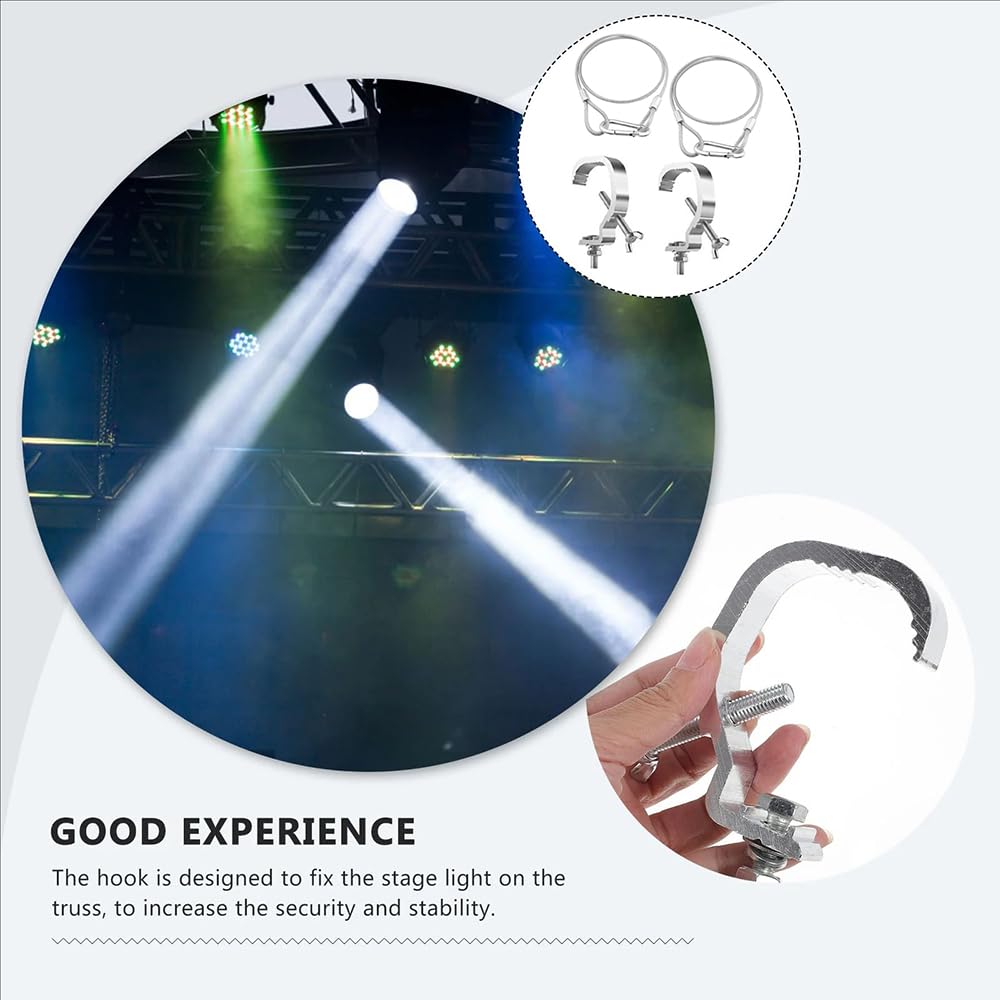 Morsetti per Luci Scena,Morsetto per Traliccio Luci,Truss Clamp Ganci Tralicci Luci,10pcs Truss Morsetto di fissaggio 30-52 mm Con 10 corde 80 mm di lunghezza per Accessori di illuminazione