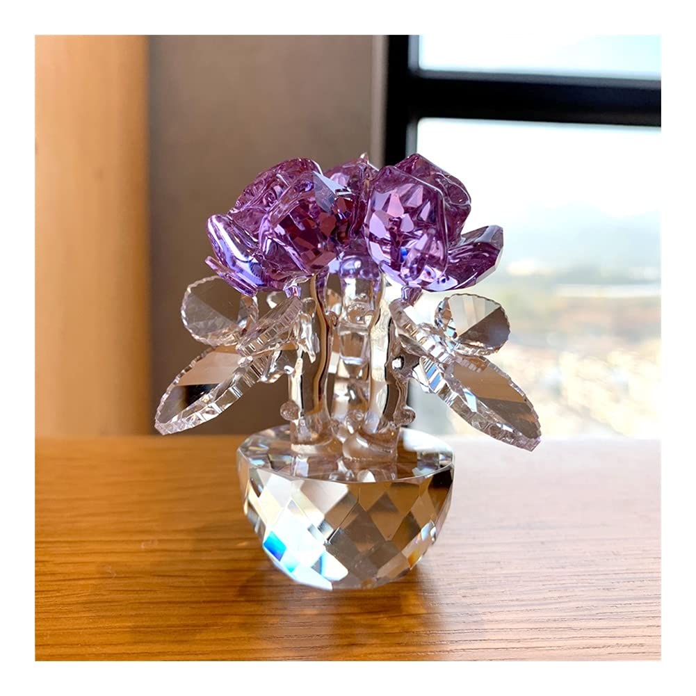 Purple Crystal Glass Rose