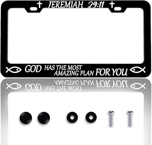 Miniatura 17 de Marco de matrícula de cuadro ajedrezado en blanco y negro, soporte de matrícula con bandera de carrera a cuadros para accesorios de automóvil,