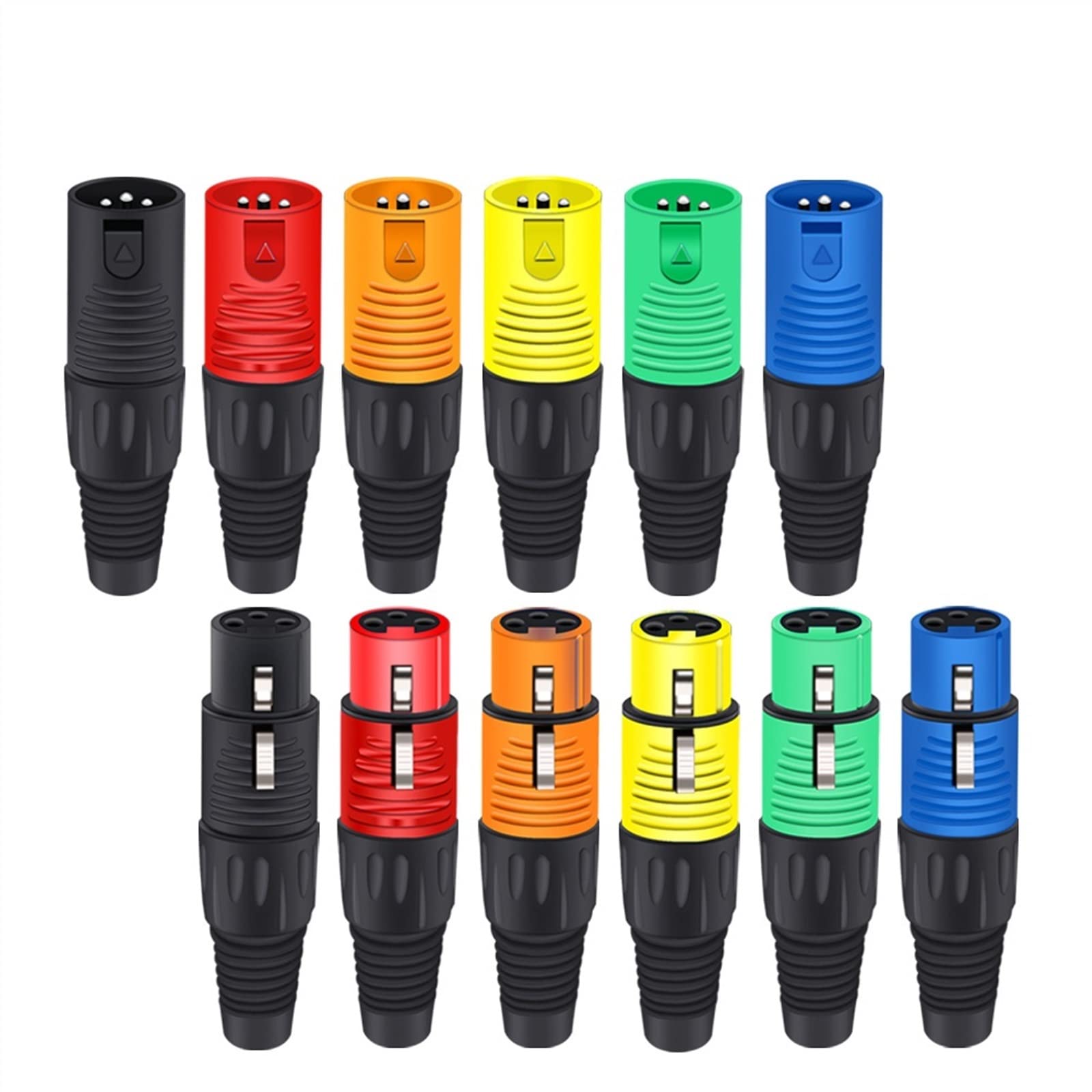 Conector XLR para micrófono y altavoz en pack mixto de 20 piezas con carcasa plástica