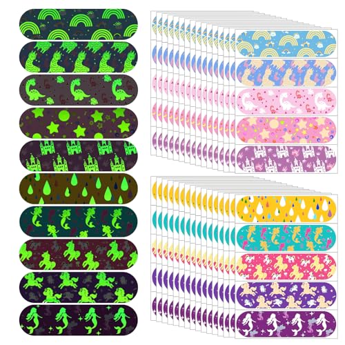 160Pcs Infantiles Tirita luminosa Dibujos Animados, Primeros Auxilios Hemostasia Tiritas,Adhesivos Vendaje Impermeable,Tiras De Tiritas De Colores Para NiñOs,Tiritas Cicatrizantes,72 * 19m (Mädchen)