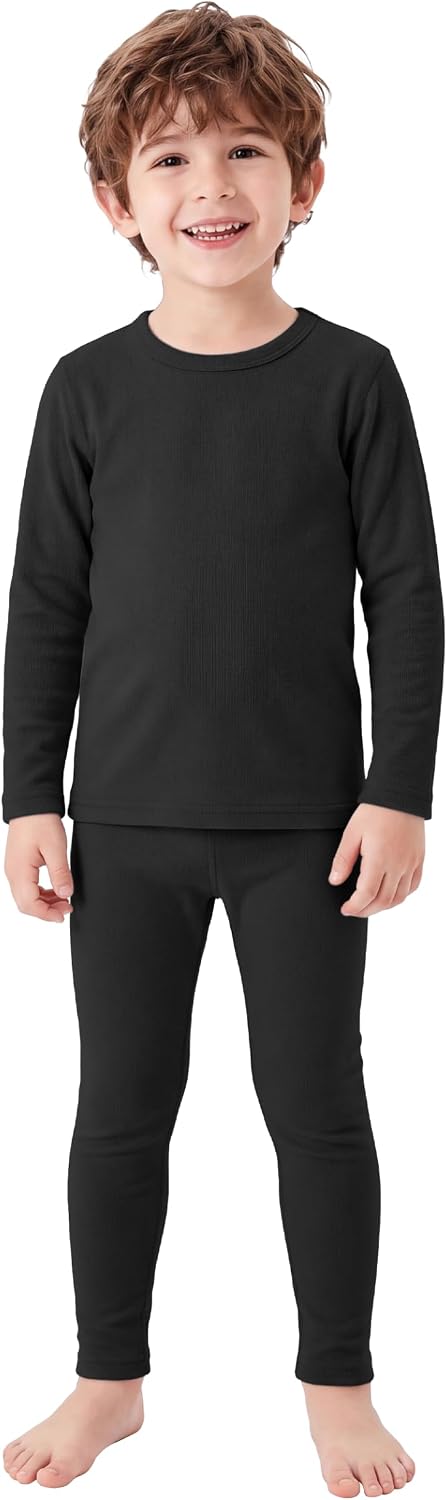 Cooraby Kids Thermal Underwear Set Winter Ultra Soft Toddler Long Johns Fleece Lined Base Layer for Boys