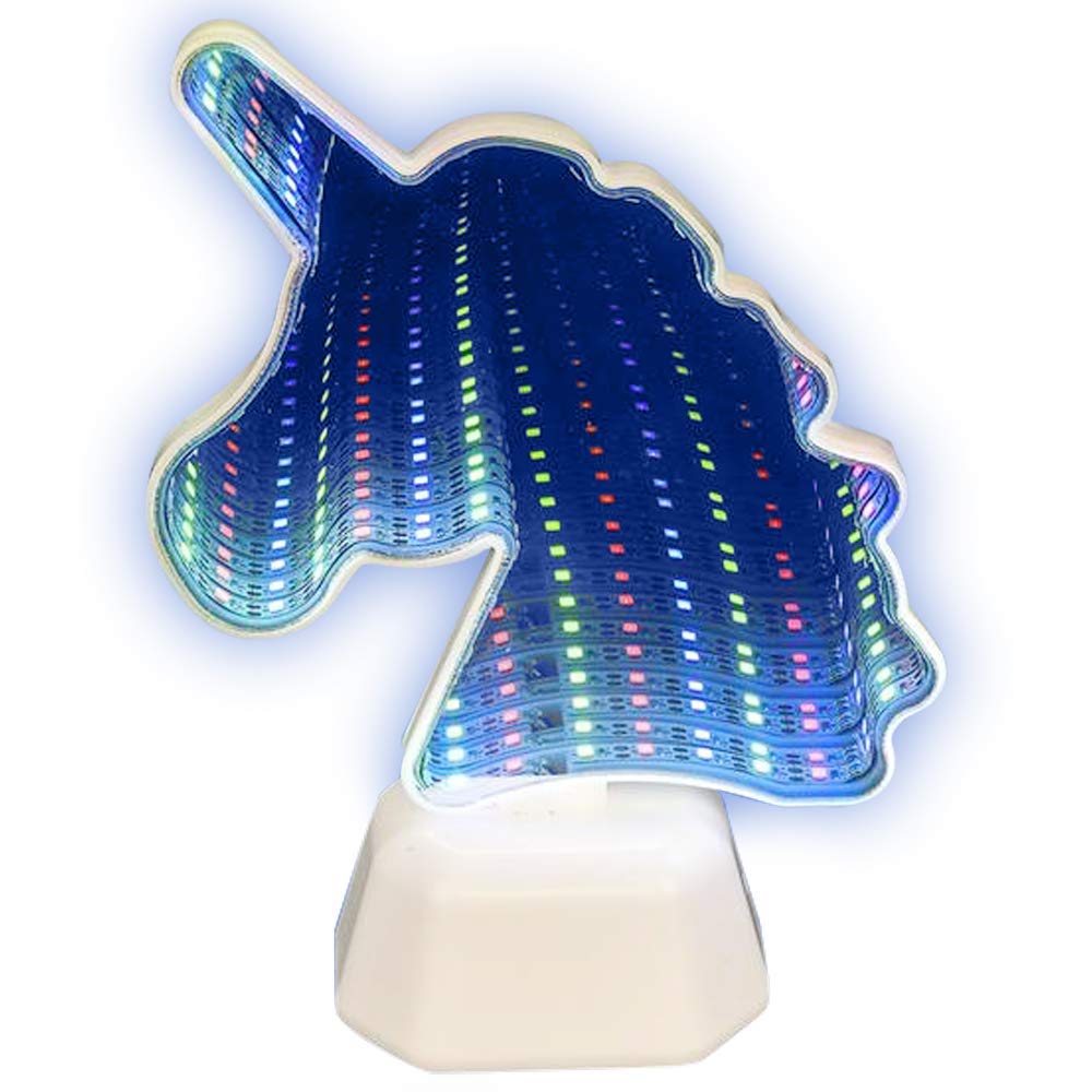 ArtCreativity LED Unicorn Tunnel Light, Battery Operated Unicorn Night Light Lamp, Doubles as a Mirror, Cute Unicorn Bedroom Décor for Girls, Great Birthday Gift for Kids