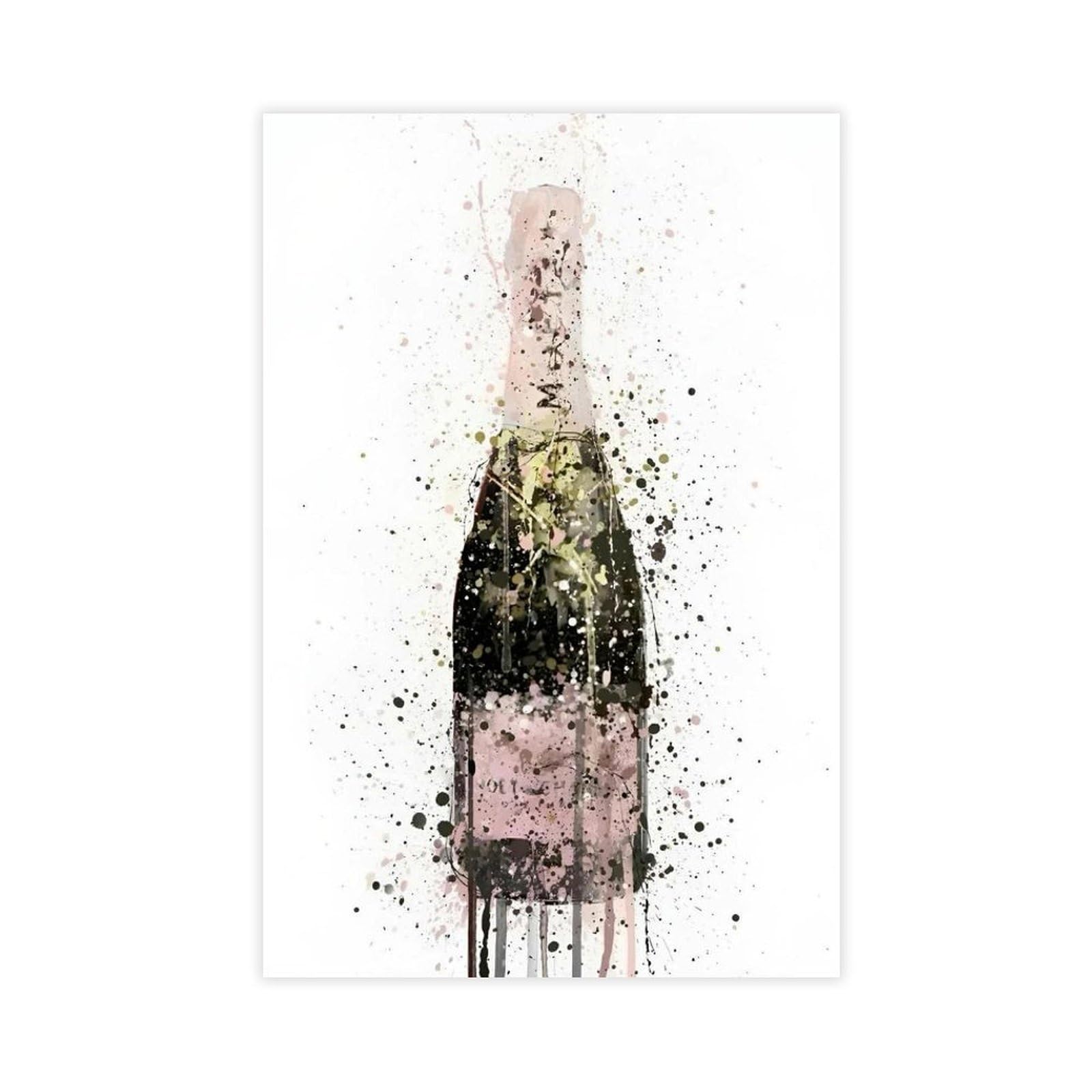 Ywtjax Unframe-Style Champagne Splatter Poster Canvas Poster For Dorm Room Decor Gift