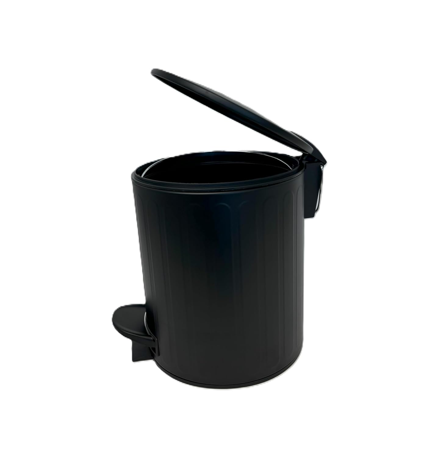 Splash Home Grayson Stainless Steel 5-Liter Step Can Wastebasket,Quiet Close, Removable Bucket, 9.5" x 7.75", Black