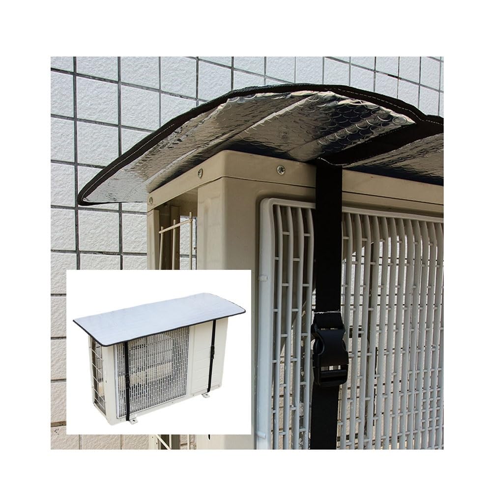 Housse De Protection Climatiseur Extérieur - Feuille Aluminium, Isolation Thermique, Tailles 85x40 Cm à 145x45 Cm, Sangles Ajustables - 2