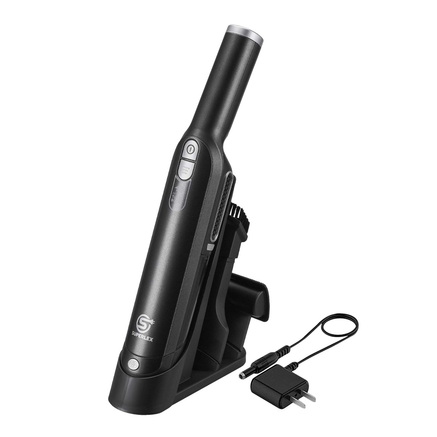 Image of the SUPERLEX Cordless Handheld Vacuum Cleaner, showing its compact design and main body.