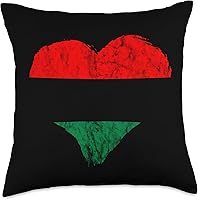 Vista 4 de Pan African Pride Black History Pan African UNIA Flag Heart Black History Afro-American Throw Pillow, 16x16, Multicolor