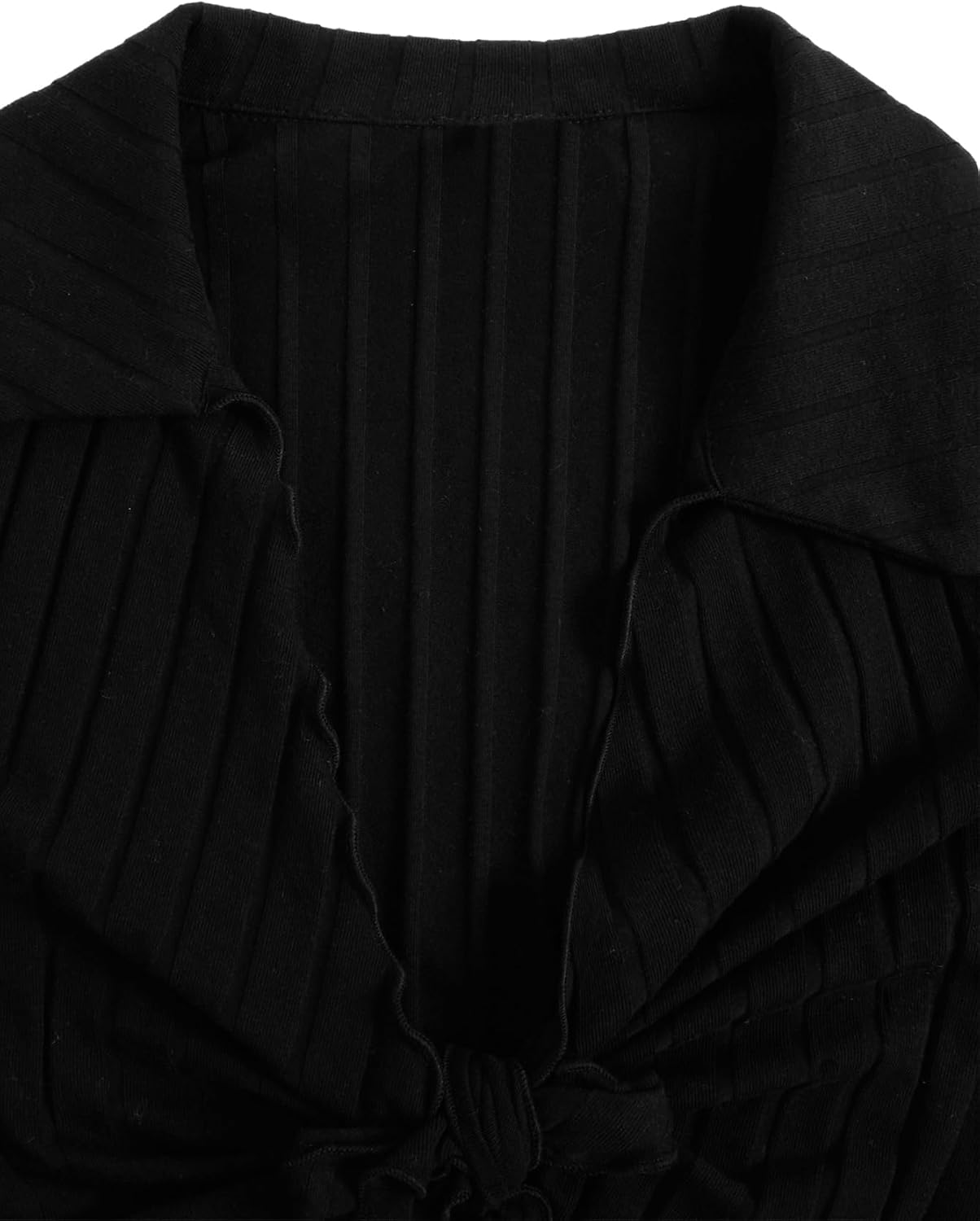 Milumia Women Tie Front Crop Tops Sexy Deep V Neck Y2k Going Out Rave Shirts - Image 3