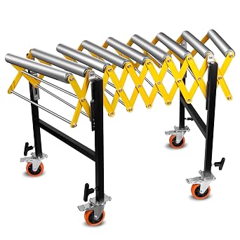 660 Lbs Adjustable Conveyor Rollers with Wheels, 24" W