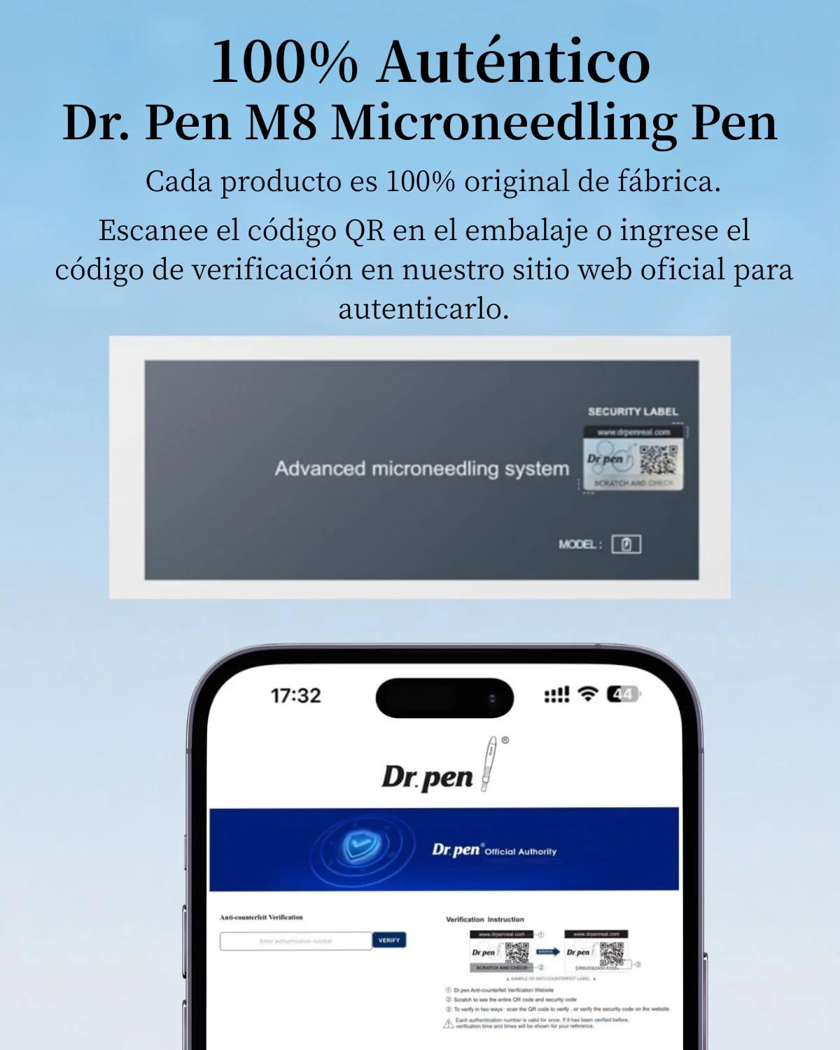 Dr.Pen Ultima M8 Microneedling Pen, Eléctrica Microneedling Pen, Uso con Cable o Inalámbrico, con 10 Cartuchos